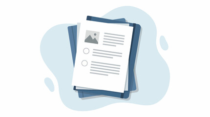 Clipboard with stacked documents and a checklist &ndash; modern business report and planning illustration