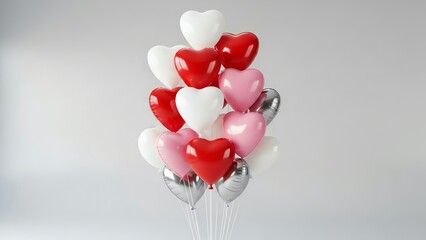 Heart shaped balloons with transparent background