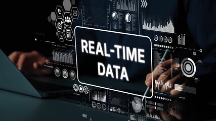 Real-Time Data Visualization with Technology Interface and Analytical Graphs for Modern Business Insights. Asymptotic smart data analytic. - Powered by Adobe