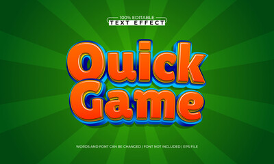 Quick Game Editable Text Effect &ndash; Fast Action Gaming Typography for Logo, Title, and Poster