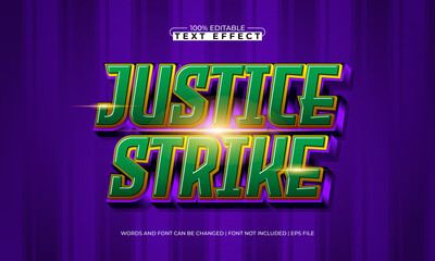 Justice Strike Editable Text Effect &ndash; Bold Comic Style Typography for Logo, Poster, and Title