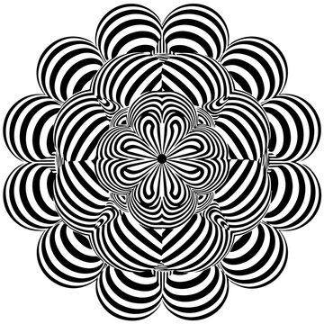 Intricate black and white mandala design