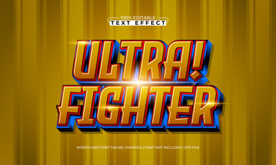 Ultra Fighter Editable Text Effect &ndash; Bold Comic Style Typography for Logo, Poster, and Title