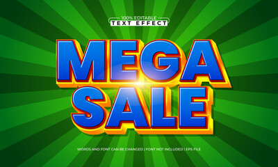 Mega Sale Editable Text Effect &ndash; Bold Modern Typography for Promotion, Banner, and Advertising