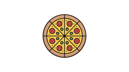 Obraz premium Delicious pizza with tomato and olives topping on white