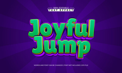 Joyful Jump Editable Text Effect &ndash; Fast Action Gaming Typography for Logo, Title, and Poster
