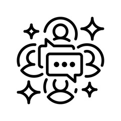 User Group Line Icon, Outline Symbol for Community Engagement, Audience Segment, Team Collaboration, Social Network, and People Connection. Vector Sign Icon.