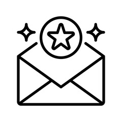 Email Feedback Line Icon, Outline Symbol for Newsletter Response, Subscriber Survey, Digital Correspondence, Mail Evaluation, and Inbox Communication. Vector Sign Icon.
