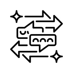 Testimonial Slider Line Icon, Outline Symbol for Gallery Navigation, Feedback Carousel, Review Showcase, Interface Scrolling, and Content Layout. Vector Sign Icon.