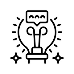 Suggestion Line Icon, Outline Symbol for Idea Generation, Creative Tip, Thought Proposal, Innovation Advice, and Potential Solution. Vector Sign Icon.