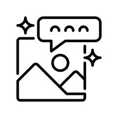 Photo Review Line Icon, Outline Symbol for Visual Feedback, Image Testimonial, Camera Documentation, Picture Proof, and Graphic Evaluation. Vector Sign Icon.