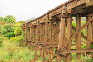 Rusty Abandoned Wooden Bridge in Lismore, Australia