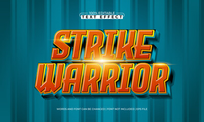 Strike Warrior Editable Text Effect &ndash; Bold Comic Style Typography for Logo, Poster, and Title