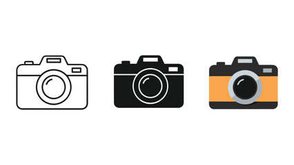 Camera icons set for photography and graphic design