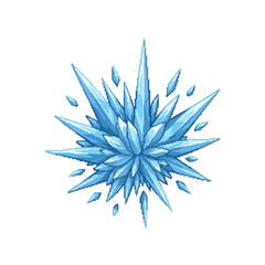 Obraz premium Pixel Art Ice Crystal Explosion Burst Icon With Sharp Edges