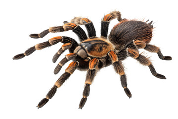 A tarantula spider isolated on a white or transparent background.
