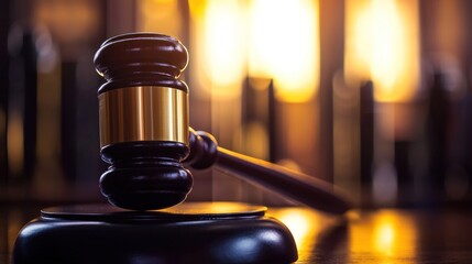 Wooden gavel on transparent background