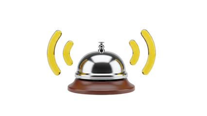 Service Bell with Ringing Sound Waves