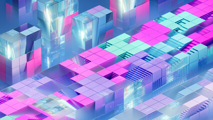 AI Data Flow — Modular Glass Cubes