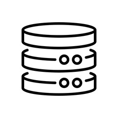 Database Line Icon, Outline Symbol for Data Storage, Server Management, Information Structure, Record Keeping, and Backend Organization. Vector Sign Icon.