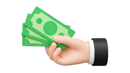 Hand Holding Green Paper Money