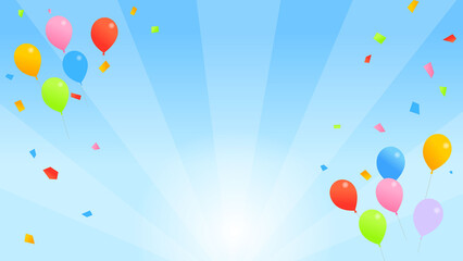 青空に風船のイベント背景(16:9)
