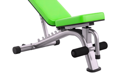 Adjustable Weight Bench with Green Upholstery and Chrome Frame