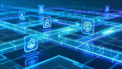 Futuristic digital network interface - Powered by Adobe