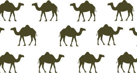Camel silhouette pattern, desert animal background Vector © alien AZ