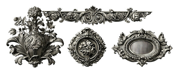 Fototapeta premium Classic Ornate Decorative Elements for Elegant Art and Illustration Projects
