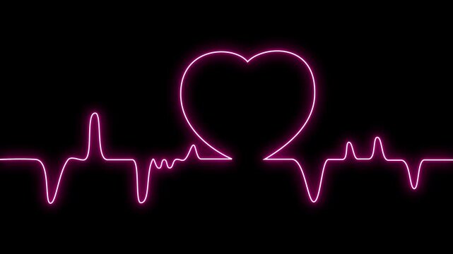 Valentine's Day pulse theme with heart image in the center on black background