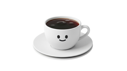 Cute Coffee Cup with Smiley Face