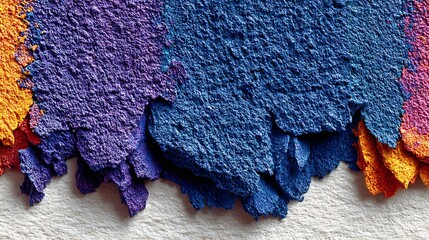 Textured Layers of Purple and Blue Paint on White Surface abstract