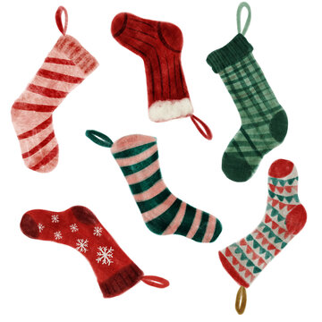 Hand drawn Christmas stocking illustration