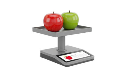Digital Scale with Red and Green Apples