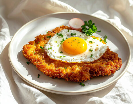 Schnitzel with fried egg