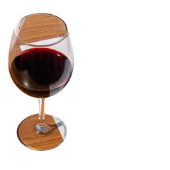 Wine glass with red wine isolated on transparent background