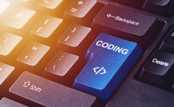 Coding Concept on Computer Keyboard - Powered by Adobe