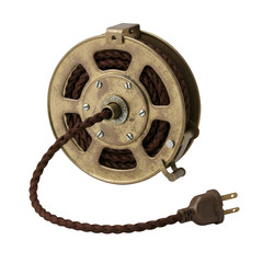 Vintage electric winch with brown cord and plug