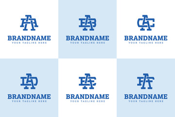 Letters AA AB AC AD AE AF Monogram Logo Set, for A BA CA DA EA FA initials
