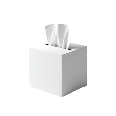 White tissue box with tissue paper