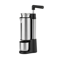 Modern coffee maker with sleek design and stainless steel body
