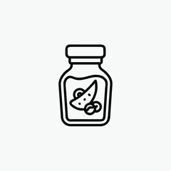spice jar line art icon silhoutte vector template