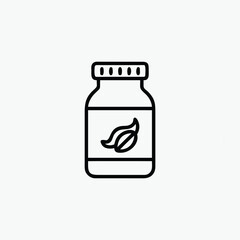 spice jar line art icon silhoutte vector template