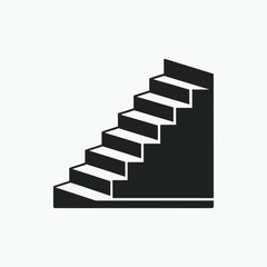 stairs icon silhoutte vector style template