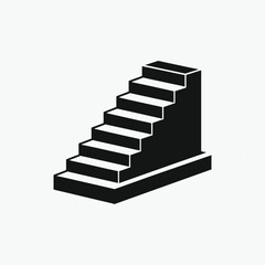 stairs icon silhoutte vector style template