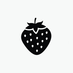 strawberry icon silhoutte vector style template