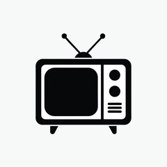 television icon silhoutte vector style template