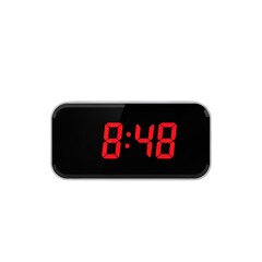 Digital clock showing 8:48 on black background