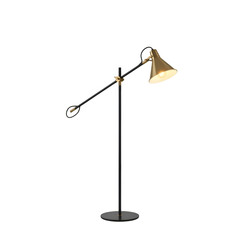 Modern adjustable floor lamp with gold shade